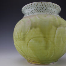 Load image into Gallery viewer, Water Etched  Vase - Salt fired - Blushes of Pink with Green