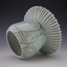 Load image into Gallery viewer, Carved Celedon Skirt Vase