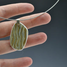 Load image into Gallery viewer, Wavy Stripe Pendant - Mishima and Salt Fired