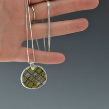Load image into Gallery viewer, Blue Incised line with Green & Blue Pendant