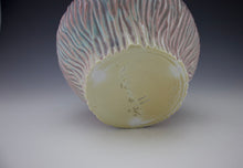 Load image into Gallery viewer, Carved Vase - Salt fired - Smokey pinks, reds and purples