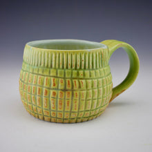 Load image into Gallery viewer, Carved Green Mug - Salt Fired