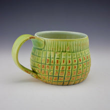 Load image into Gallery viewer, Carved Green Mug - Salt Fired
