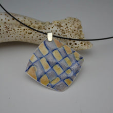 Load image into Gallery viewer, Soft Diamond Pendant - Incised w/Blue & Orange