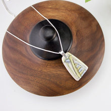 Load image into Gallery viewer, Incised Porcelain Pendant with Green and Blue