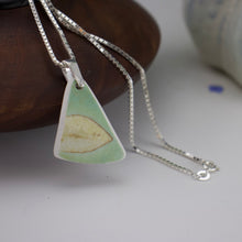 Load image into Gallery viewer, Leaf Pendant in Aqua, Bone & White