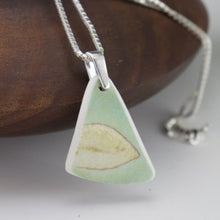 Load image into Gallery viewer, Leaf Pendant in Aqua, Bone & White