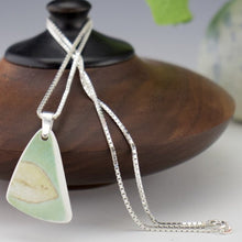 Load image into Gallery viewer, Leaf Pendant in Aqua, Bone & White