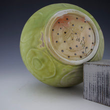 Load image into Gallery viewer, Water Etched  Vase - Salt fired - Blushes of Pink with Green