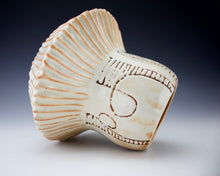 Load image into Gallery viewer, Carved Shino Skirt Vase