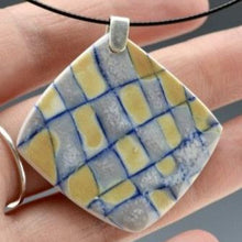 Load image into Gallery viewer, Soft Diamond Pendant - Incised w/Blue & Orange