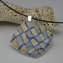 Load image into Gallery viewer, Soft Diamond Pendant - Incised w/Blue & Orange