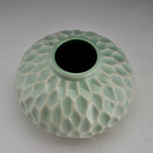 Load image into Gallery viewer, Pod Vase -Carved Facets - LIght Blue to White