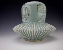 Load image into Gallery viewer, Carved Celedon Skirt Vase