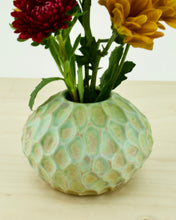 Load image into Gallery viewer, Pod Vase -Carved Facets - Bone, Aqua, Light Blue