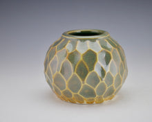 Load image into Gallery viewer, Pod Vase -Carved Facets - Salt Fired Woo Blue