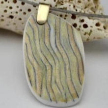 Load image into Gallery viewer, Wavy Stripe Pendant - Mishima and Salt Fired