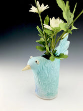 Load image into Gallery viewer, Bird Vase - Porcelain -Blue Matte Glaze
