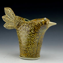 Load image into Gallery viewer, Bird Vase - Porcelain -Gold to Brown Glaze