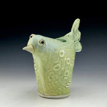 Load image into Gallery viewer, Bird Vase -Green Matte Glaze - Salt Fired Porcelain