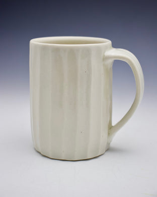 Stripe Carved  White Mug