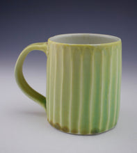 Load image into Gallery viewer, Stripe Carved  Green Mug - Salt Fired