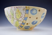 Load image into Gallery viewer, Botanical and Dots -Serving Bowl - Salt Fired Porcelain