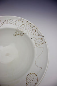 Botanical Abstracts - Serving Bowl - White Glaze on Porcelain