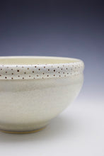 Load image into Gallery viewer, Serving Bowl - Cream Speckle Glaze on Porcelain- Dotted Rim