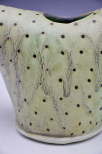 Bird Vase - Special Glaze Effects and Dots - Salt Fired Porcelain