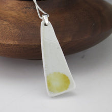 Load image into Gallery viewer, Long Drop Dot Pendant -Yellow &amp; White - reversible.