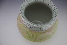 Load image into Gallery viewer, Water Etched  Vase - Salt fired - Blushes of Pink with Green