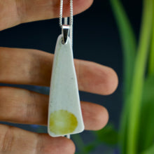 Load image into Gallery viewer, Long Drop Dot Pendant -Yellow &amp; White - reversible.