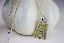 Load image into Gallery viewer, Incised Porcelain Pendant with Green