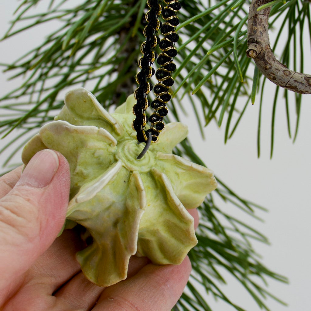 Green Glaze on Porcelain - Ornament