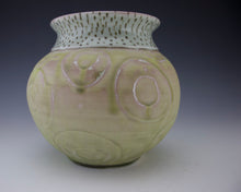 Load image into Gallery viewer, Water Etched  Vase - Salt fired - Blushes of Pink with Green