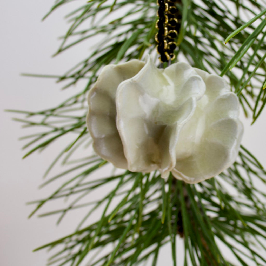 Salt Fired Porcelain - Pod Ornament