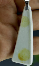 Load image into Gallery viewer, Long Drop Dot Pendant -Yellow &amp; White - reversible.