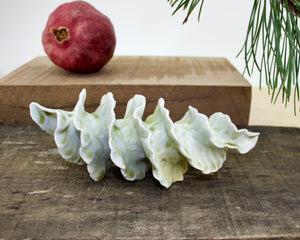 Natural Spiral - Porcelain Sculpture for Wall or Table - Salt Fired